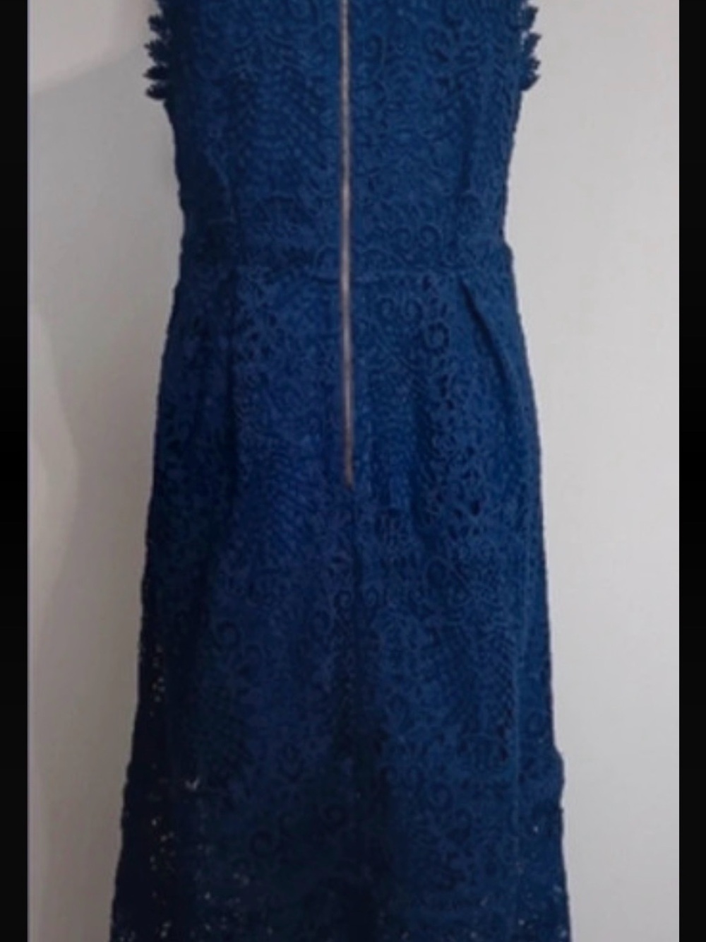 Sleeveless Navy Lace Dress - Elegant A-Line